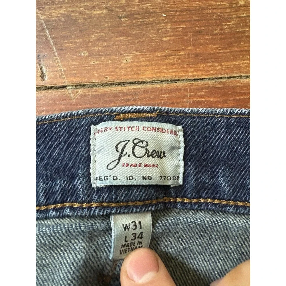 J.Crew 250 Skinny Jeans Mens 31x34 Blue Stretch Kurabo Japanese Denim
